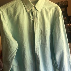 J crew long sleeve button up sea foam green